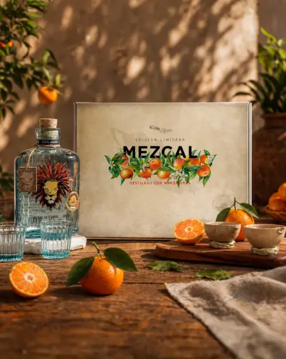 KIT MEZCAL ARTESANAL DESTILADO CON MANDARINA